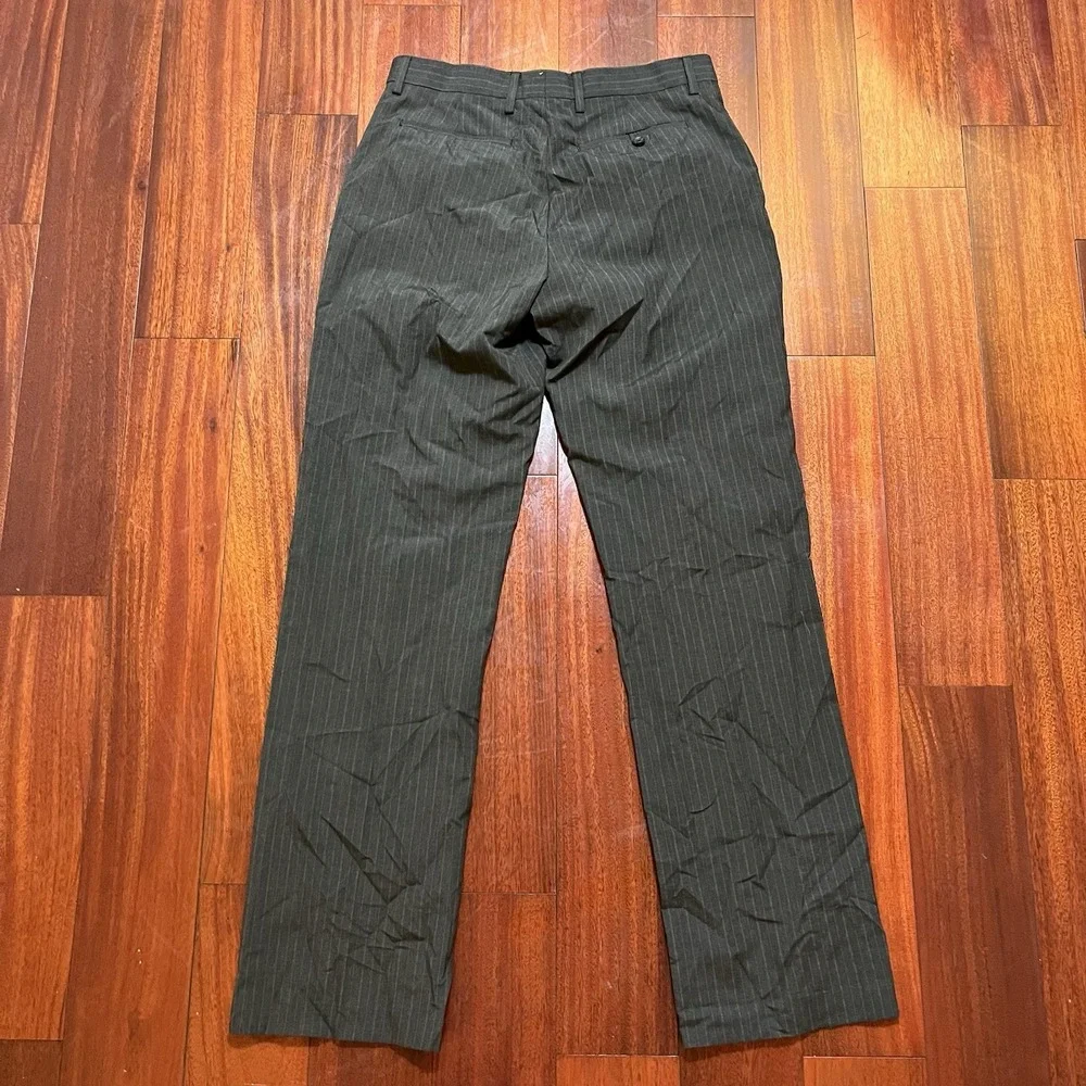 Banana Republic Pants Mens 32x34 Brown Pinstriped Classic Fit Polyester Light